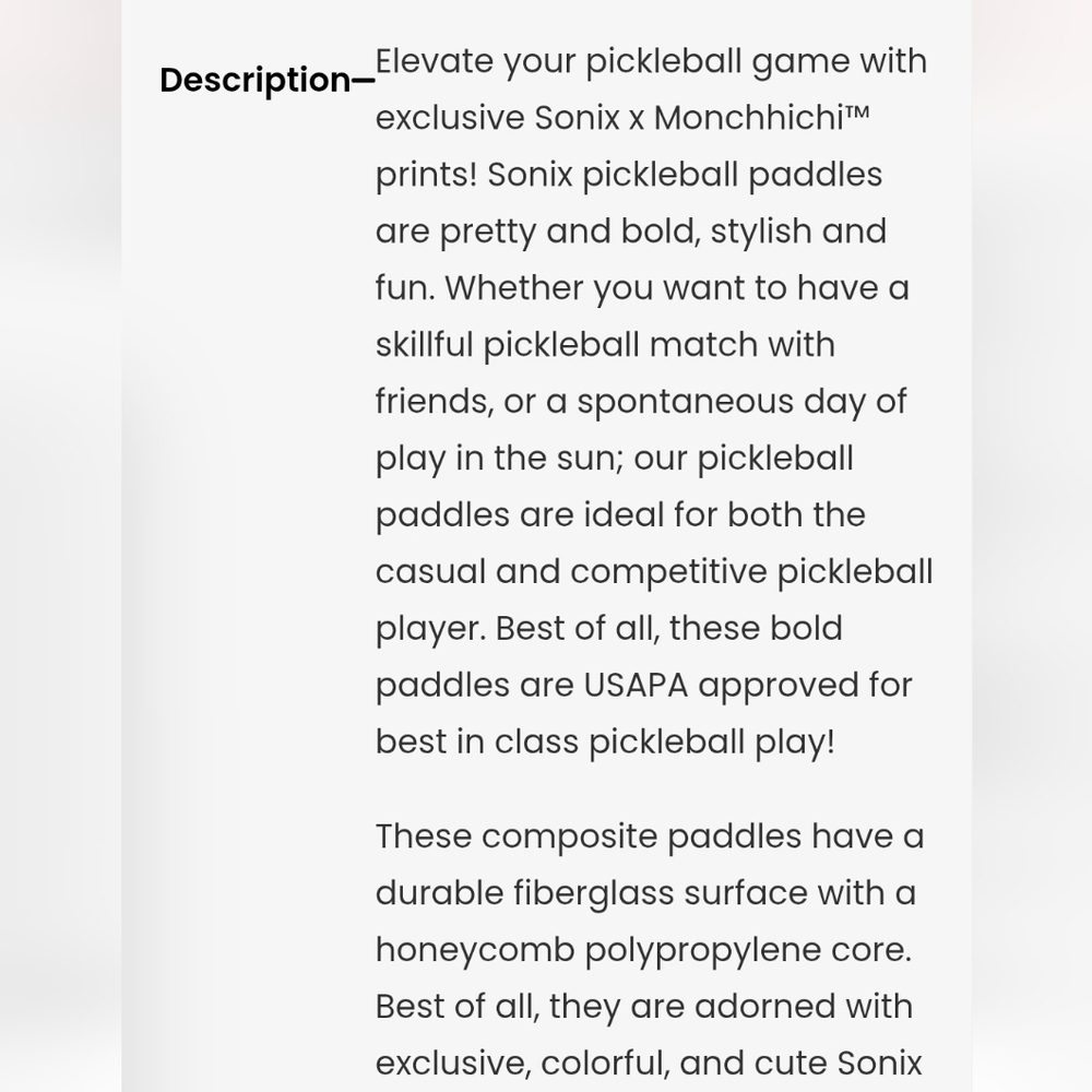 Monchichi Pop Culture Pickleball Paddle Set By Sonix USAPA Approved 🆕 - Picture 2 of 5
